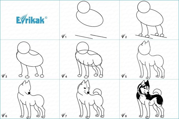 Поэтапное рисование собаки для дошкольников