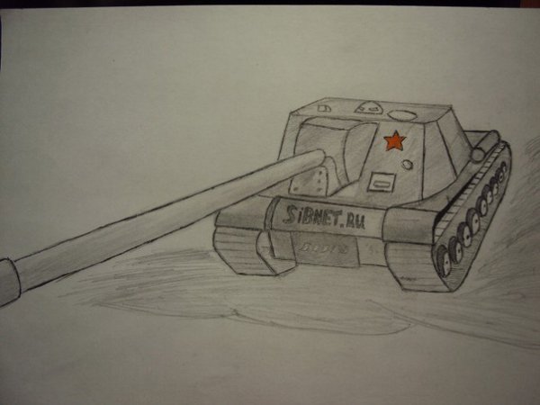 Танк рисунок сбоку детский