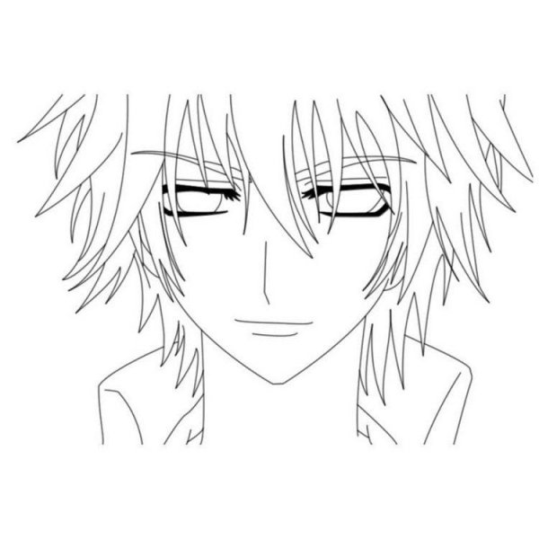 Рисунки аниме парней легкие