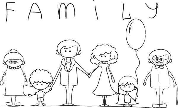 Рисунок семья карандашом легкий для срисовки