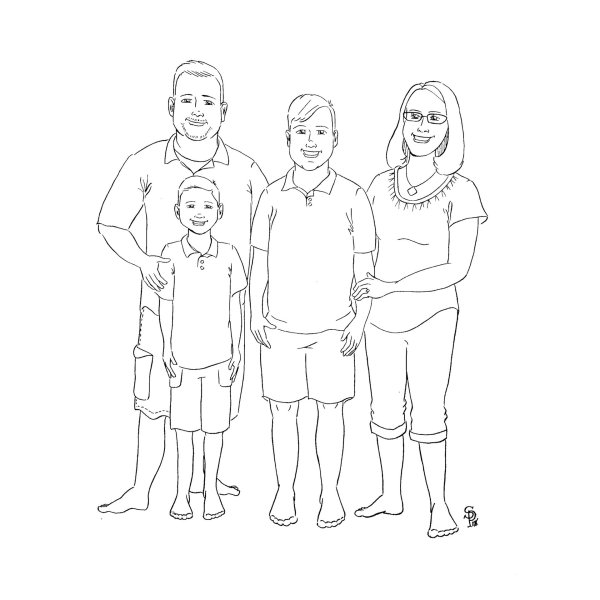Семейный рисунок карандашом