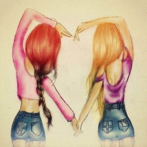 Подруги рисунок