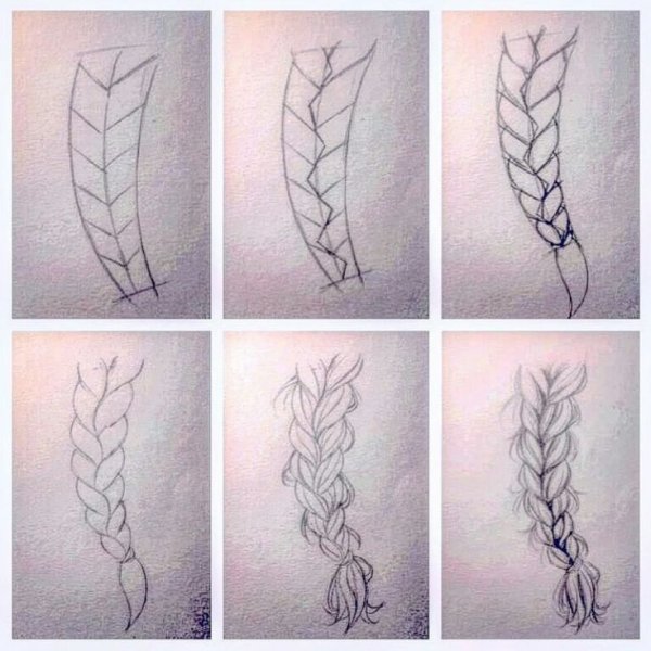 Рисование косички