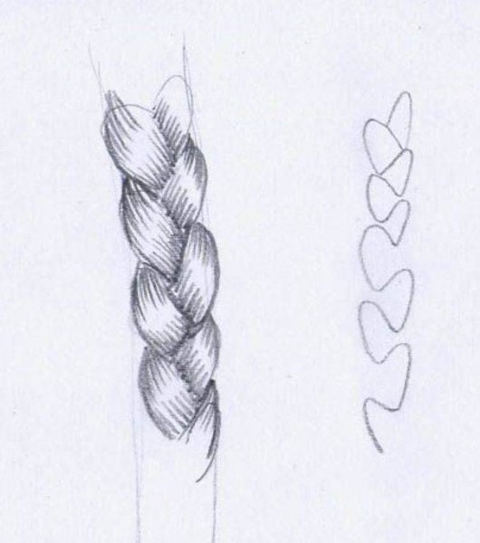 Косичка карандашом