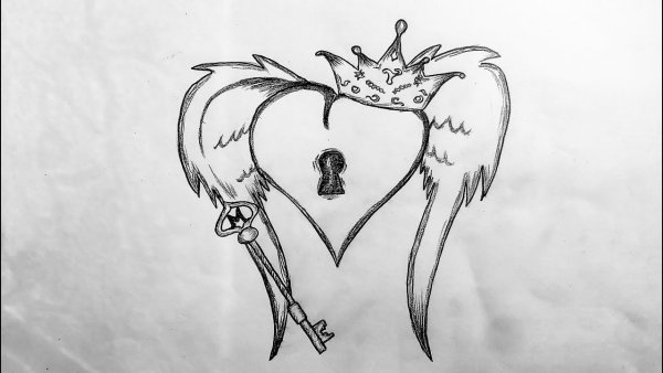 Сердце рисунок карандашом