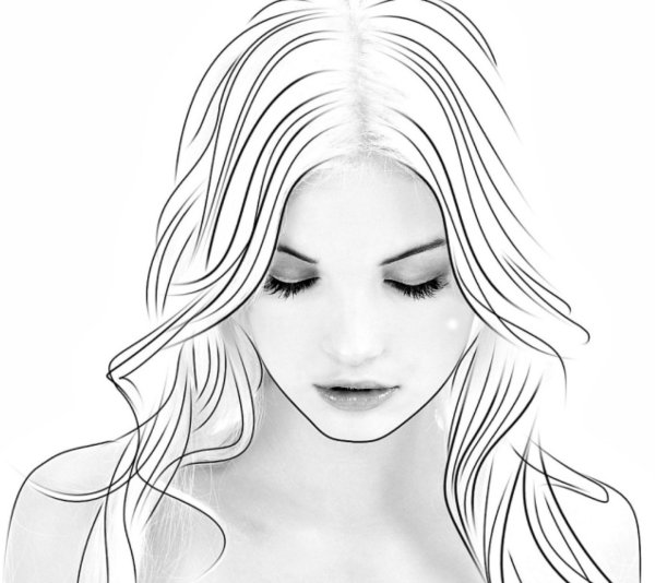 Лицо девушки рисунок