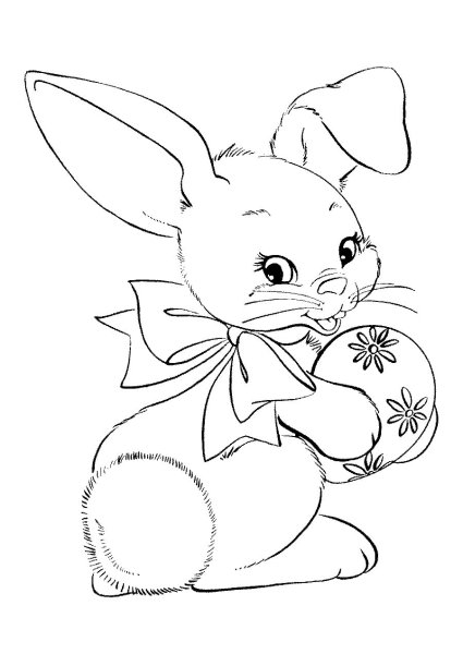 Пасхальный заяц карандашом