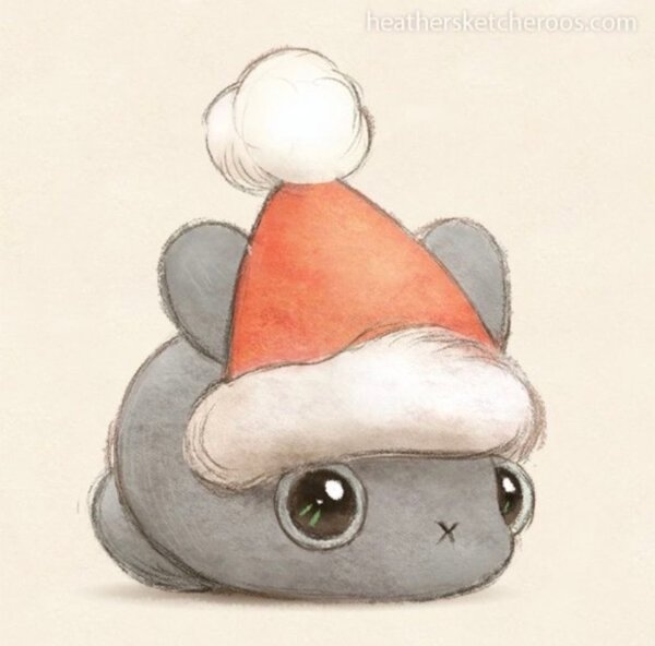 Новогодний кролик рисунок легко