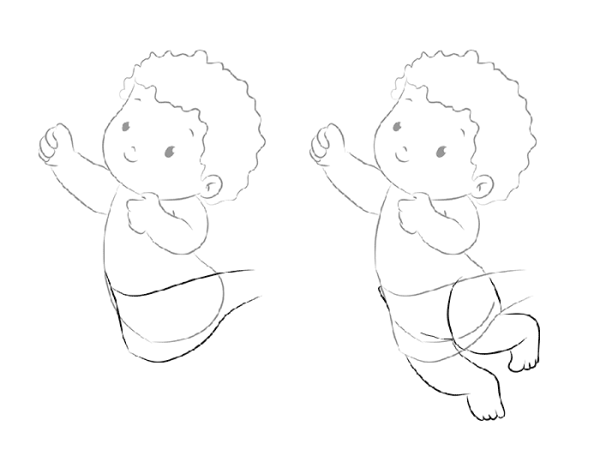 Младенец карандашом для начинающих