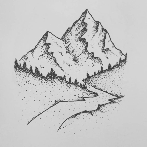 Пейзаж карандашом