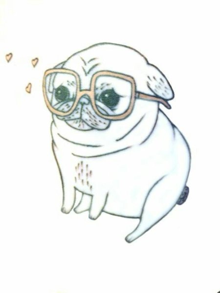 Мопс для срисовки легкие