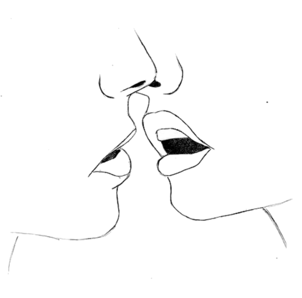 Рисунки карандашом для срисовки поцелуй
