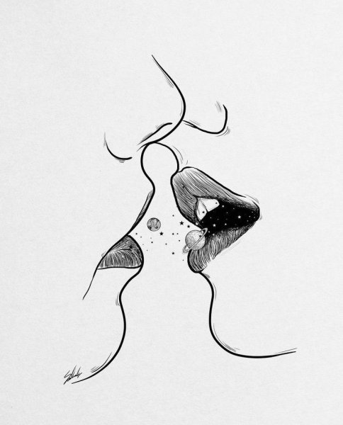 Поцелуй эскиз