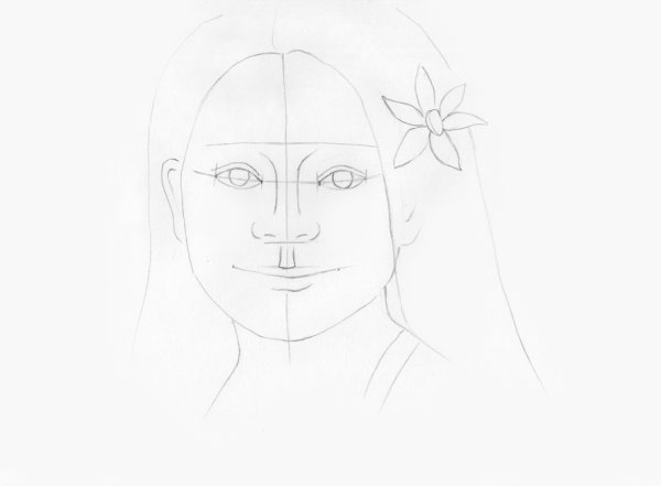 Портрет девочки пошагово