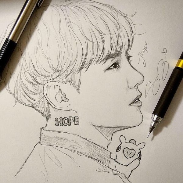 BTS карандашом Хосок