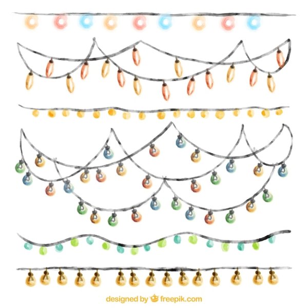 Гирлянда акварель