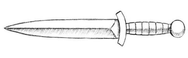 Кинжал простым карандашом