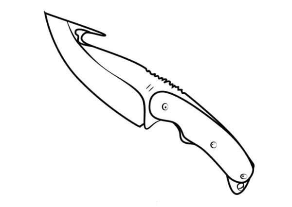 Нож gut Knife - steemit чертеж