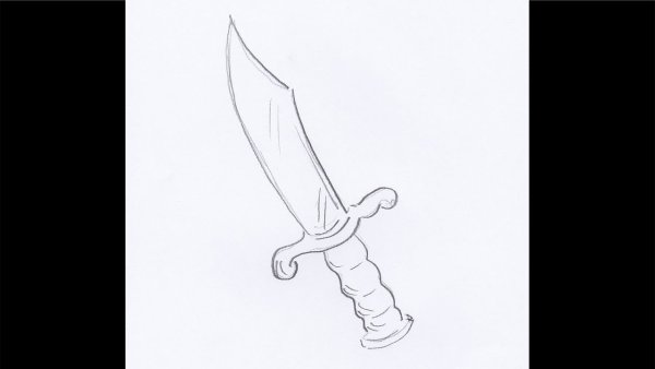 Рисунок кинжала для срисовки