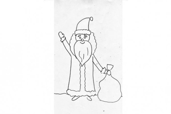 Дед Мороз рисунок карандашом