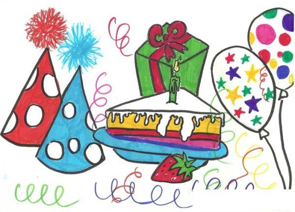 Рисунки на день рождения лёгкие