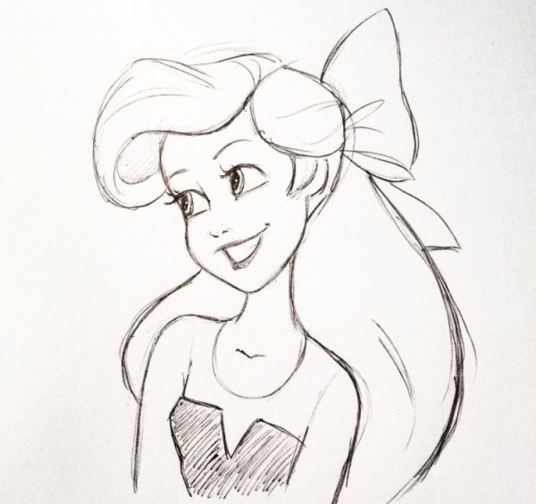 Зарисовки Ариель Уолт Дисней