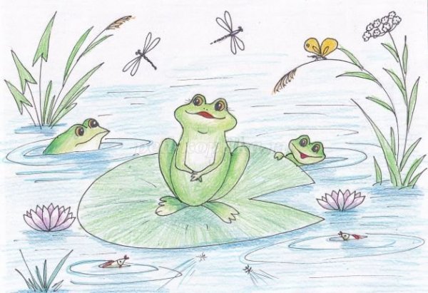 Рисунок к сказке лягушка путешественница