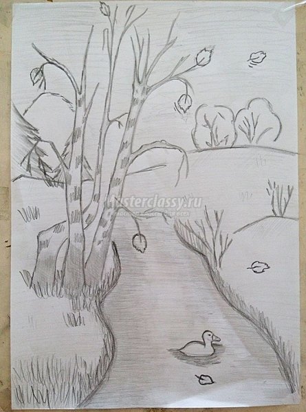 Детские рисунки осень