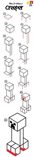Майнкрафт рисунок пошагово