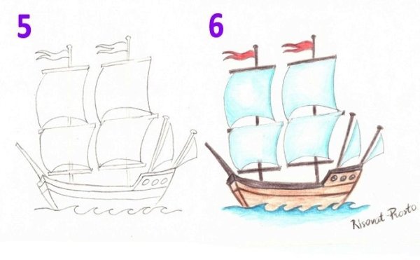 Корабль Алые паруса раскраска