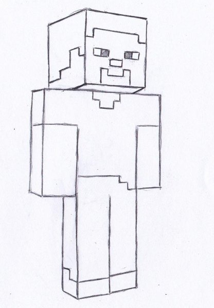 Стив из МАЙНКРАФТА для срисовки