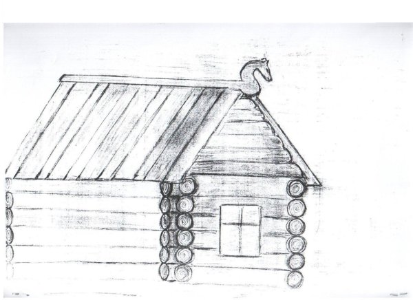 Рисунок русской избы