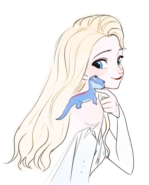 Принцесса Эльза для срисовки