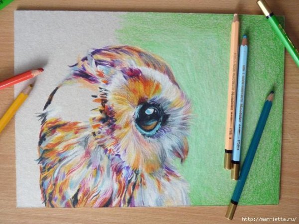 Рисование акварельными карандашами