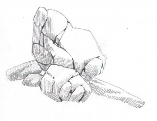 Наброски камней карандашом