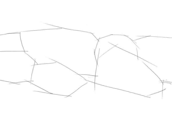 Камни карандашом поэтапно