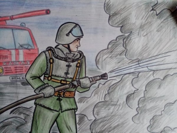 Рисунок на тему профессия пожарный