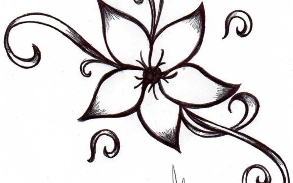 Простые эскизы тату для начинающих цветы