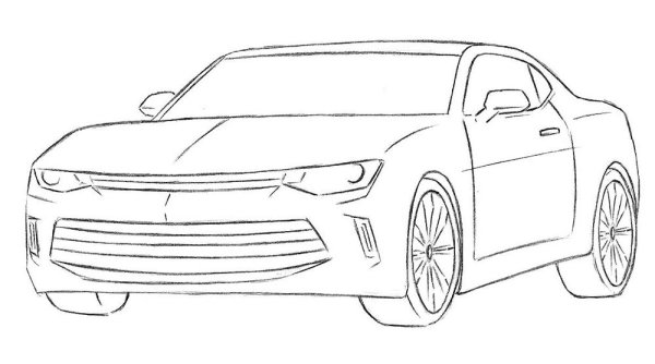 Нарисовать Шевроле Камаро поэтапно