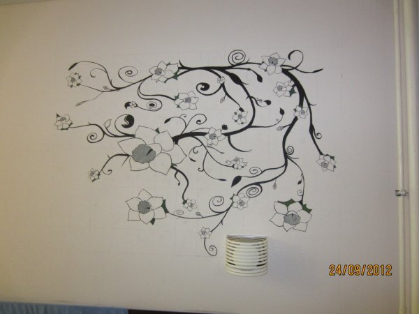 Карандашный рисунок на стену