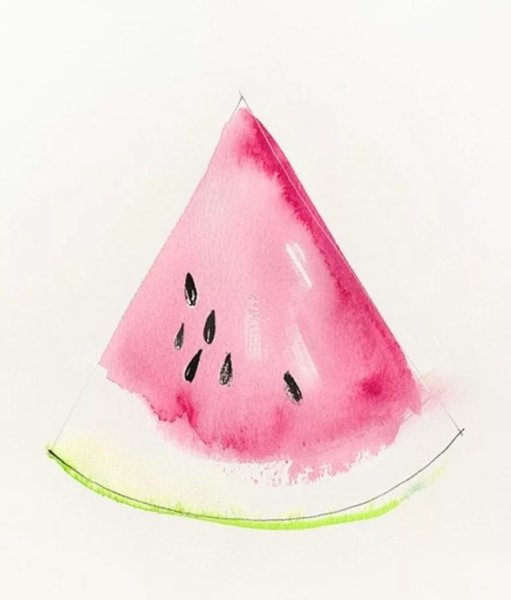 Арбуз акварелью для начинающих
