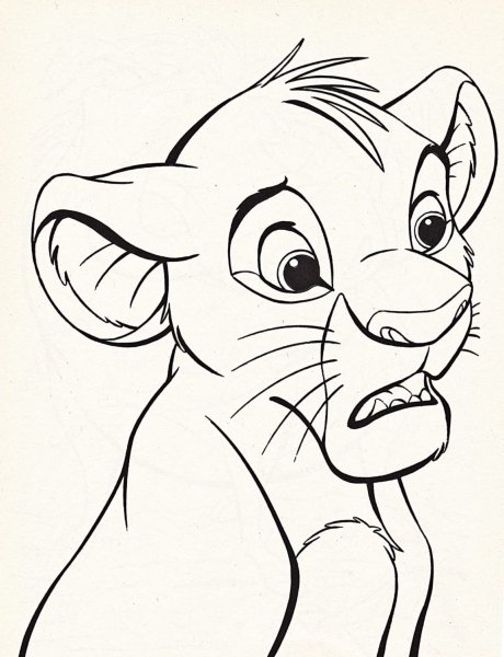 Рисунок карандашом короля Льва с Диснея