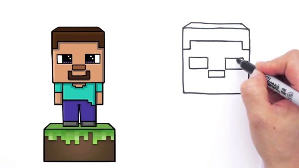 Стив из МАЙНКРАФТА рисунок