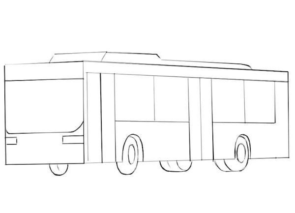 Автобус карандашом для детей