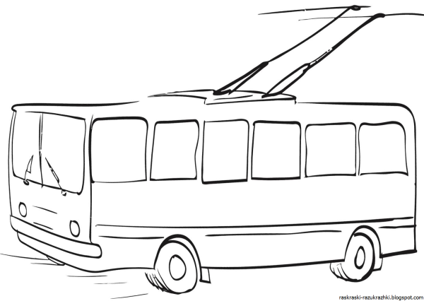 Автобус раскраска для детей