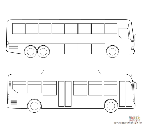 Автобус для раскрашивания на фоне