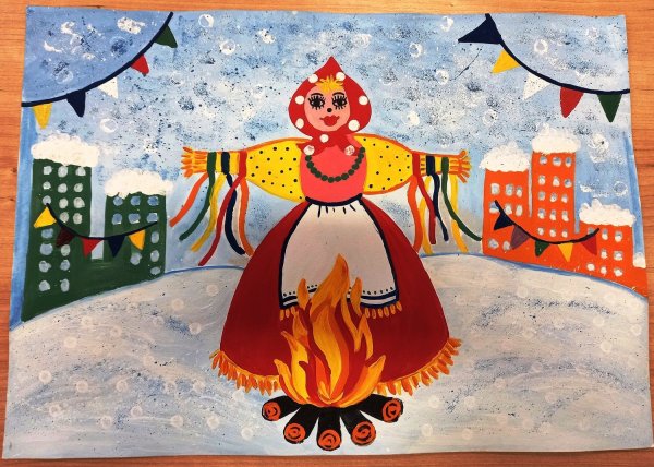 Чучело Масленицы рисунок