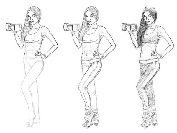 Аниме карандашом в полный рост