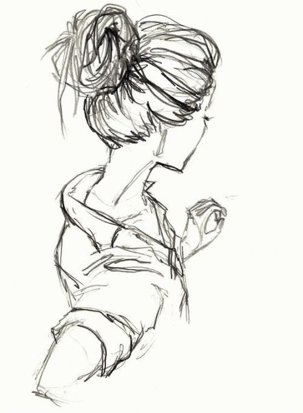 Зарисовки девушек карандашом