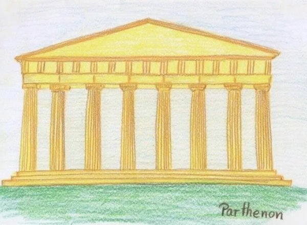 Храм Парфенон в Афинах рисунок